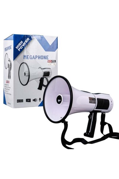 Powermaster No-Tel 106U Bluetooth-Usb-Siren-Ses Kayıt Özellikli Dahili Bataryalı 100 Watt Büyük Boy Megafon