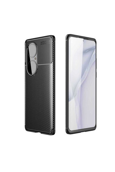 tekno grup Huawei P50 Pro Case with Camera Protection Carbon Pattern Lux  Sil...
