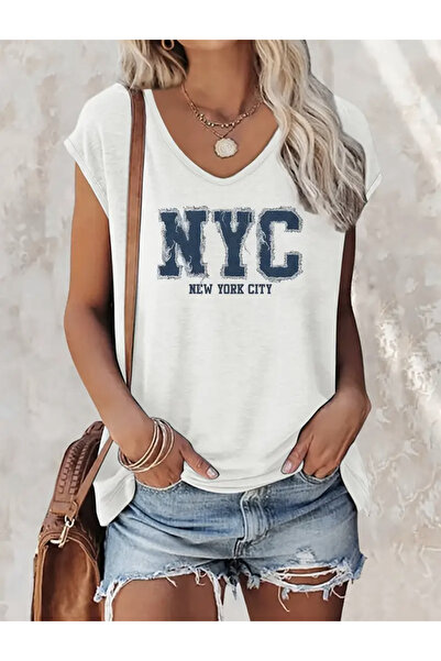 mercoledi NYC PRINTED ΓΥΝΑΙΚΕΙΟ ΑΜΠΡΑΦΑΝΤΟ ΑΜΠΡΑΦΑΝΤΟ ΜΠΛΟΥΖΑ