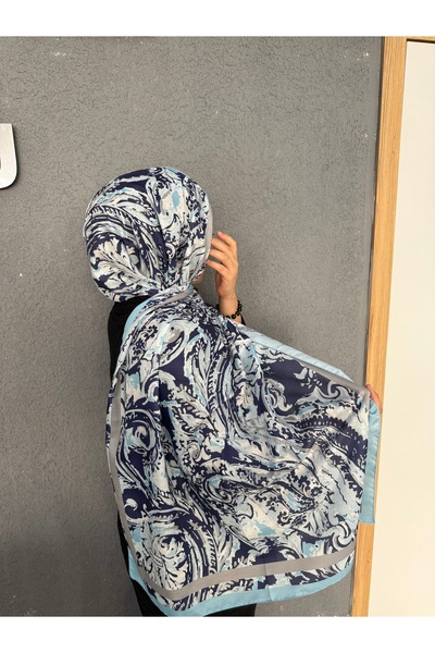QASSA SHAL Summer Patterned Navy Blue