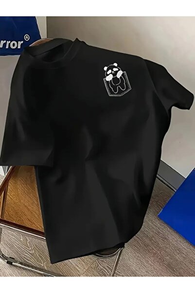 Deocept تي شيرت برقبة دائرية للجنسين مطبوع عليه باندا للنساء/الرجال