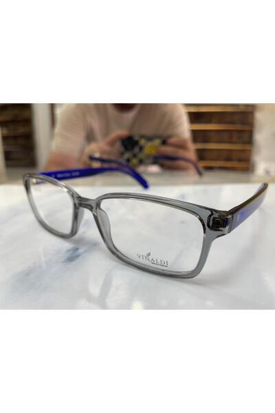Vinaldi Vi 2009 C.4054 52Ekt Unisex Blue Light Protection Screen Glasses (Transparent Gray/Navy Blue Handle)