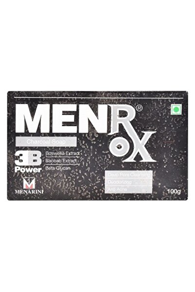 Menarini Solid Soap, Menarini, Men Rox, Paraben-Free, with Activated Charcoal, Baobab Extract and Boswellia,
