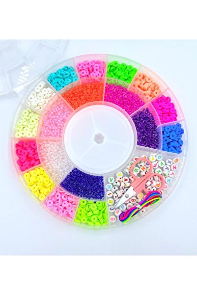 yiğit aksesuar مجموعة مواد لصنع المجوهرات من خرز فيمو وخرز كريستالي في صندوق ...