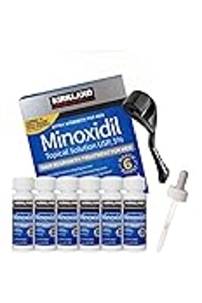 Kirkland Signature كيركلاند مينوكسيديل لعلاج إعادة نمو الشعر للرجال، محلول موضعي سائل بتركيز ٥٪، ٦ أشهر