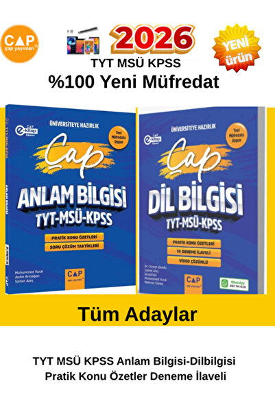 Çap Yayınları 2025-2026 TYT MSÜ KPSS Dil Bilgisi-Anlam Bilgisi Pratik Konu Öz...