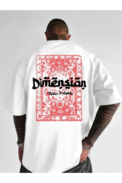 Deocept Dimension Back Printed Oversize Crew Neck T-Shirt