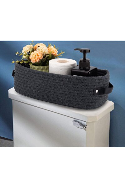 MaVaux Natural Wicker Look 15X33X10 Multi-Purpose Basket – Decorative and Functional Organizer with Leather Handles