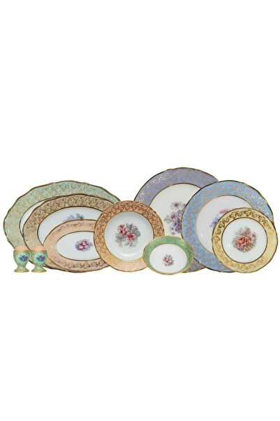 S CLAIRY S.Clairy Colorful Flowers 74 Parça 12 Kişilik Yemek Takımı