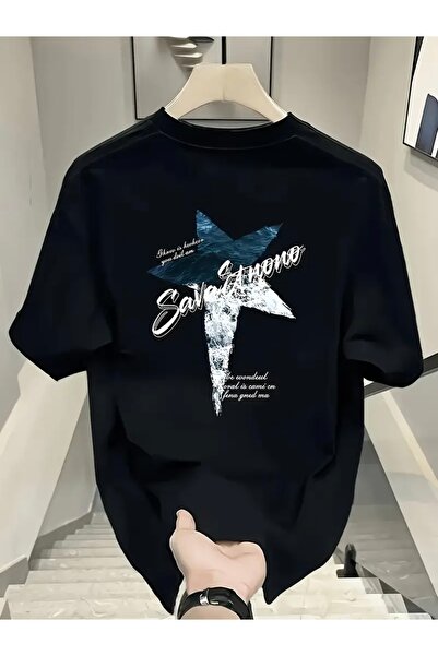 Deocept TRICOU OVERSIZE CU GULER ROTUND CU IMPRIMEU STELE