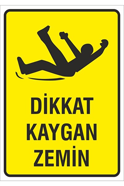 ünalgrup لافتة تحذير لسلامة العمل مقاس 24 × 34 سم. (تنبيه للأرضية الزلقة) (IG...