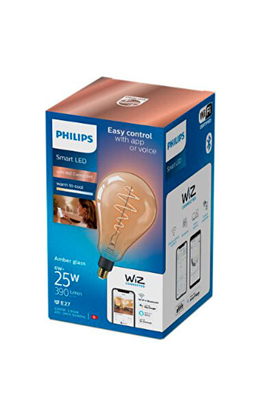 Philips Bec LED inteligent vintage filament chihlimbariu, Wi-Fi, Bluetooth, PS160, E27, 6W (25W), 39