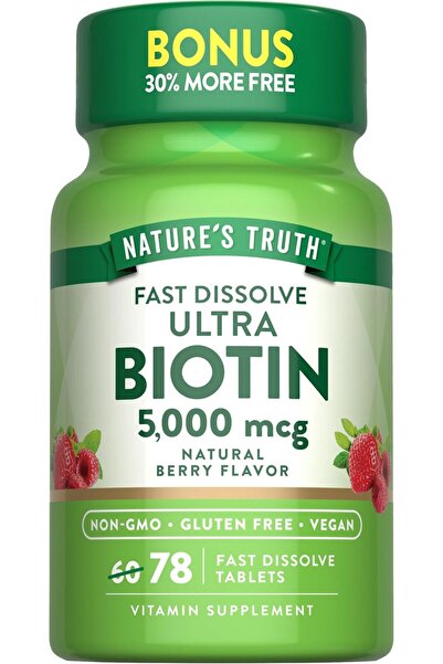 Nature's Truth Biotin 5000mcg - 78 Fast Dissolve Tablets