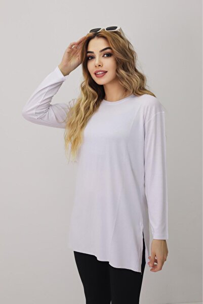 Bala Giyim Women's Basic Long Sleeve Slit Tunic