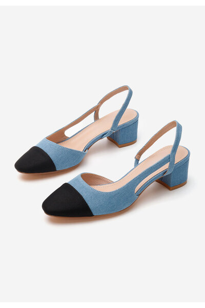 B T Shoes Modré lodičky s otevřenou pätou Varese