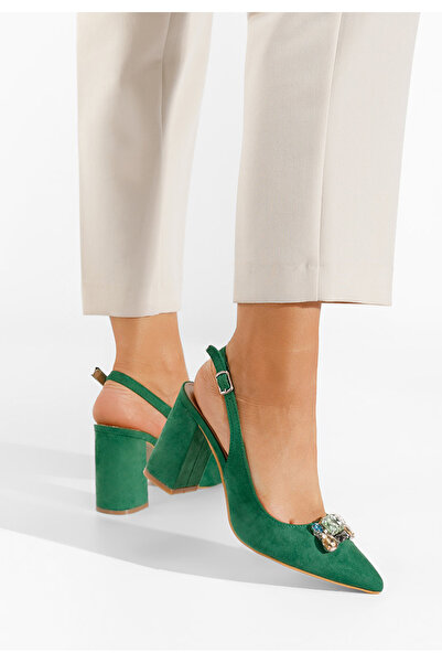 B T Shoes Γόβες slingback Rossana πρασινο