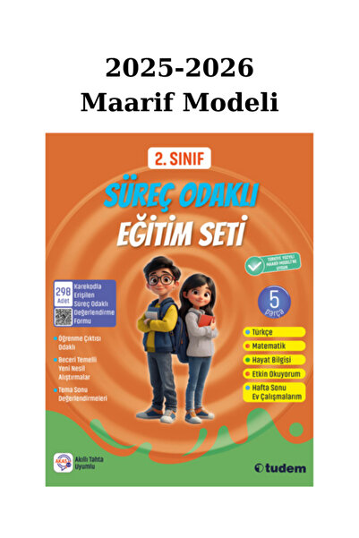 Tudem Yayınları Tudem 2. Sınıf Süreç Odaklı Eğitim Seti 2025/2026 Maarif Modeli