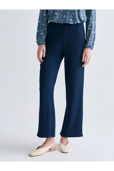 LC Waikiki Elastic Waist Textured Women's Trousers