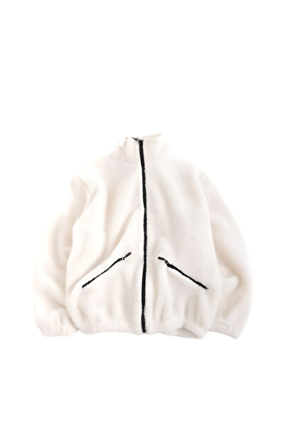 Fifty Color Jachetă de iarnă moale și caldă pentru femei, supradimensionată, din pluș, din lână fleece, cu fermoar, cu gât înalt de pluș