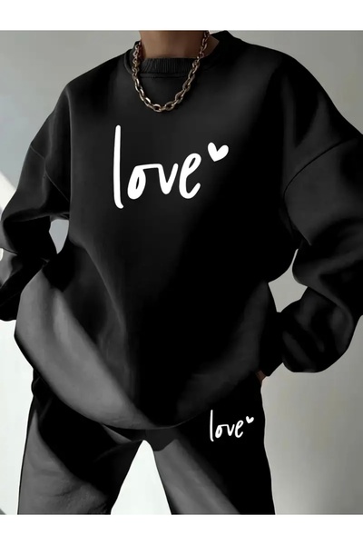 Deocept LOVE PRINTED UNISEX OVERSIZE ΣΕΤ ΦΟΡΜΑΣ ΚΑΤΩ/ΕΠΕΥΘΕΙΑ