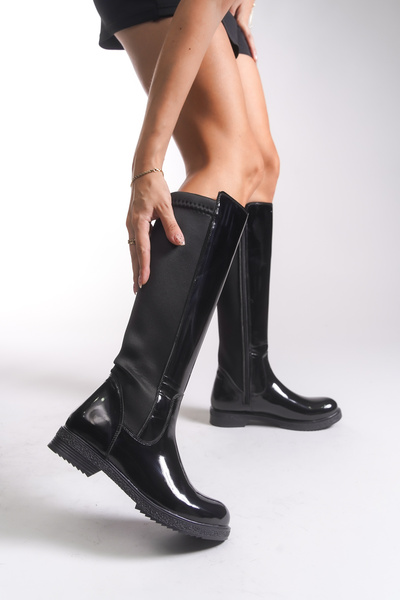 Riccon Women's Boots 00120100 Black Patent Leather