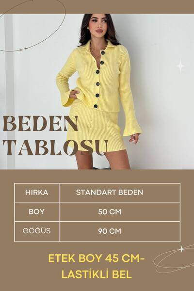 ZISHAN Ribbed Knit Set: Knitwear Cardigan & Mini Skirt Set of Two 8009