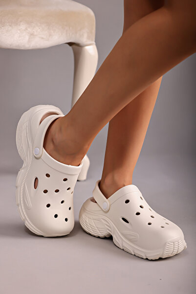 Rivetta Unisex Sandals Slippers White Orthopedic Non-Slip High Sole Daily Hospital Sea Pool Slippers