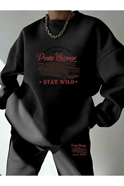 mercoledi SET DE EȘARFE UNISEX OVERSIZE CU MOTIV AUTOMOBIL STAY WILD