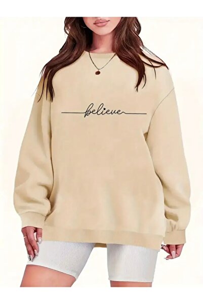 mercoledi SWEATSHIRT UNISEX OVERSIZE IMPRIMAT BELİEVE