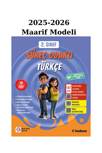 Tudem Yayınları Tudem 2. Sınıf Süreç Odaklı Türkçe 2025/26 Maarif Modeli
