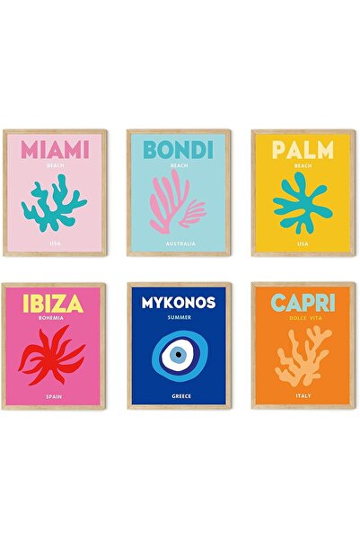 Today Idea Set of 6 Aesthetic Canvas Posters – 8x10 Inch Unframed Preppy Room...