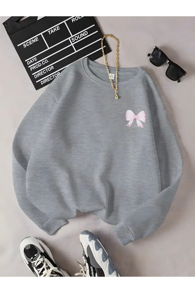 Deocept سويت شيرت برقبة دائرية للجنسين مطبوع عليه شريط كبير الحجم