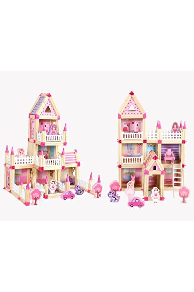 SOLTOY Set of 298 Wooden Building Pieces for Kids, 'Little Architect Princess' by
