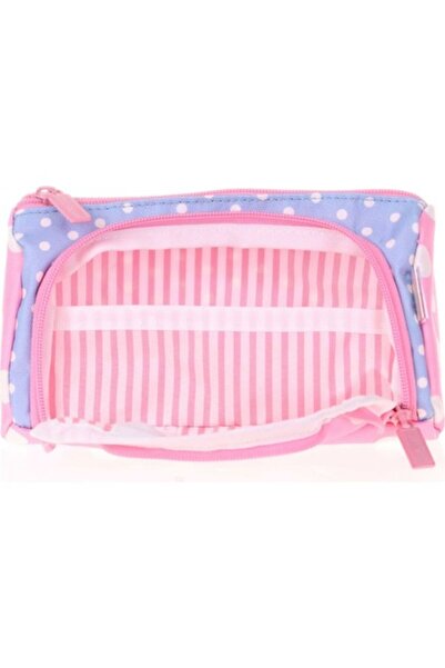 KAUKKO Τσάντα μολυβιού για κορίτσια με δύο μάτια, ροζ πουά - Θήκη για στυλό