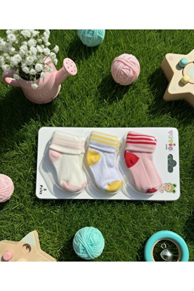 Hikid Land Soft Textured 3-Piece Hoop Socks Suitable for Newborn Baby Girls' ...