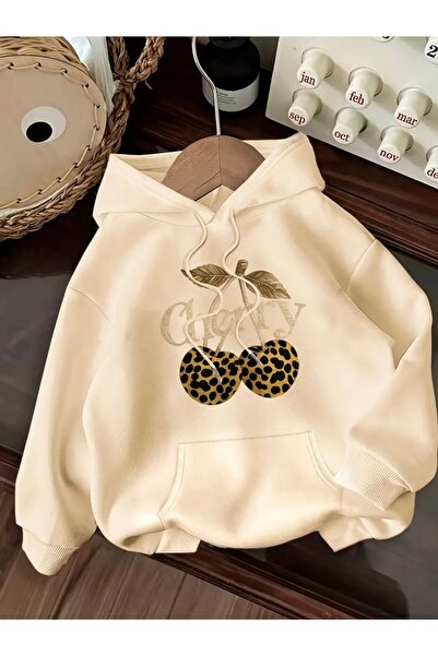 Deocept Chery Printed Oversize Unisex Hooded Sweatshirt