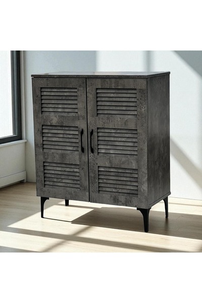 Kreslo Two-door shoe cabinet with built-in shelves