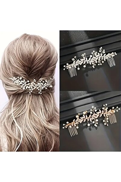 GlassySKY 1 Pc Stylish Pearl and Rhinestone Floral Hair Accessory for Bride/W...