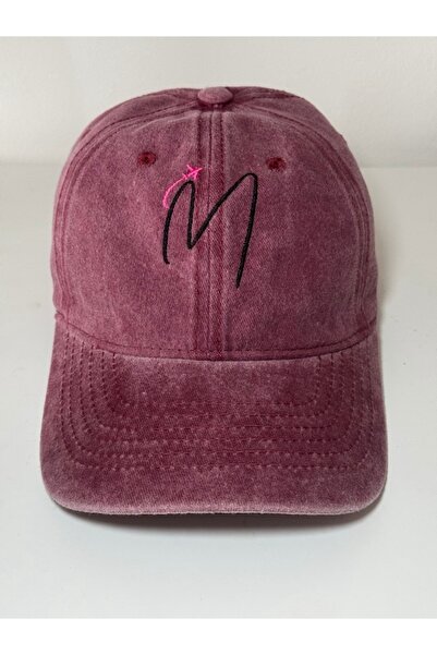 moho Vintage burgundy cap, made of cotton, unstructured model, washed, adjustable, one-size
