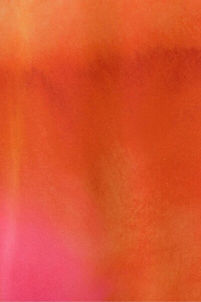 Şans Kadın Büyük Beden Renkli, Kol Ve Etek Ucu Lastikli, Batik Desenli Astarlı V Yaka Şifon Bluz 65N39113