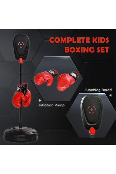 Colorland King Sport Real Action Punching Boxing Set for Kids – Adjustable Height, Gloves Included, Ages 3