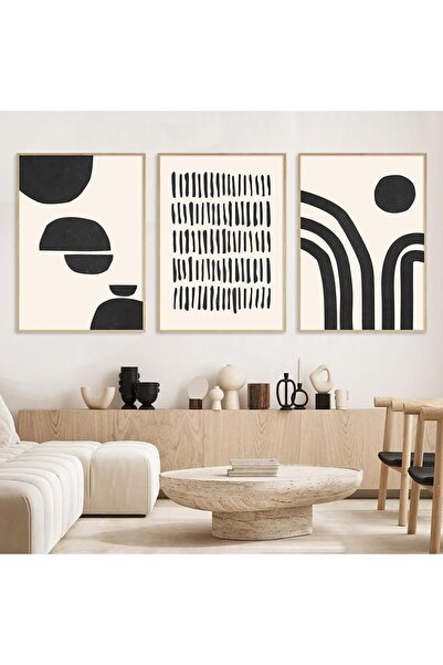 Today Idea مجموعة لوحات فنية جدارية هندسية عصرية بوهو مقاس 16×24 بوصة بدون إط...