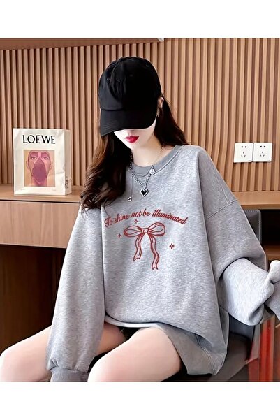 mercoledi سويت شيرت بطبعة كبيرة الحجم للجنسين للنساء/الرجال برقبة دائرية