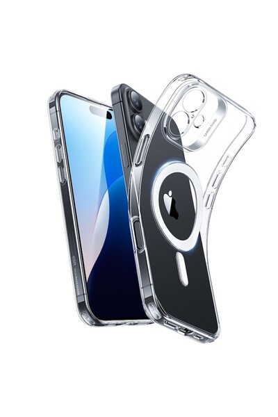 Tim High-Protection Case for iPhone 16 Plus, Timacontech, J24, Thermoresistant Plastic, Crystal Clear
