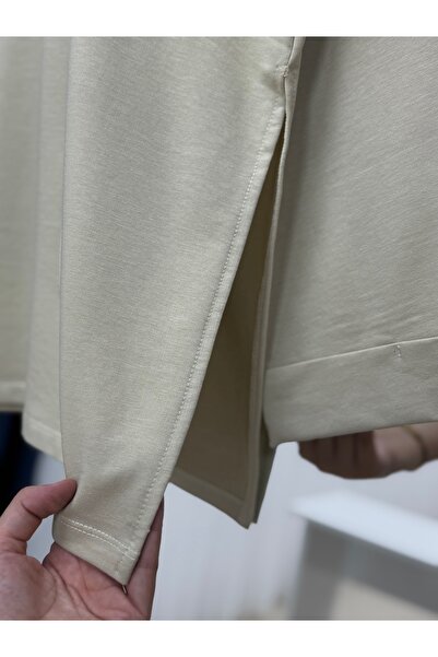 MİHRA STORE Φούτερ Rukiye με λεπτομέρεια ραφής και σχισμές-EU2755 Mint