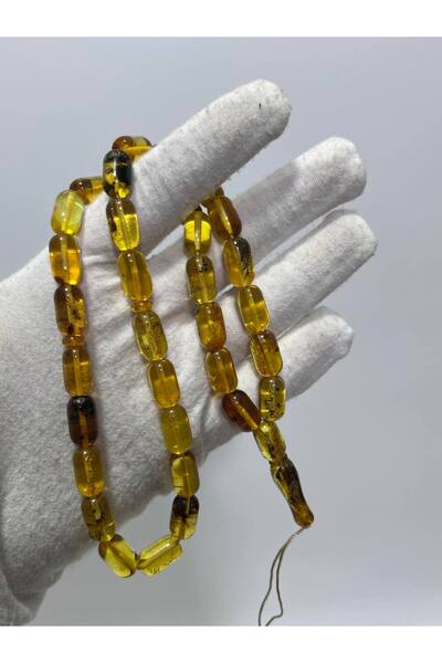 Hasyılmaz Kapsül Kesim Doğal Kaya Damla Kehribar Tesbih 33lük 22,70 Gram