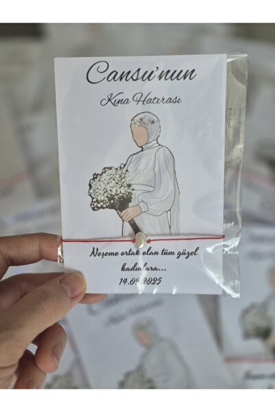 SEMOLİNA 20 Adet Kişiye Özel Şans Bilekliği Söz , Nikah, Nişan, Kına Hatırası