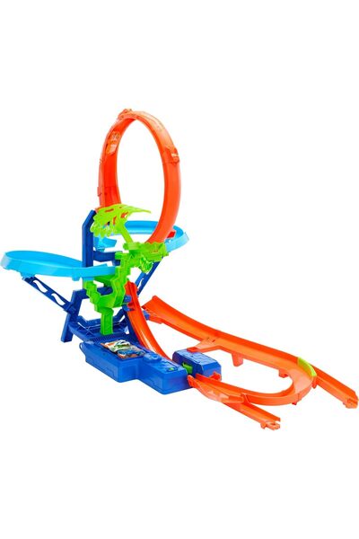 mattel Hot Wheels Stunt Tracks Mid-Air Crash Race Set JFD12 – Ages 5+, Die-Cast Car Included