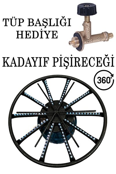 Tiesa Home 38 Cm Döner Başlıklı Kadayıf Künefe Balık Pişirme Ocağı Geniş Çemb...