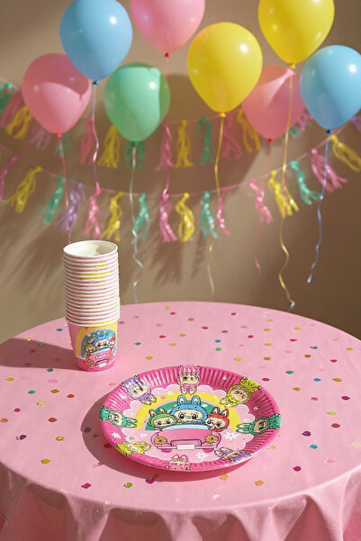 Cadde Süs Labubu Temalı Tabak bardak 8’li Set